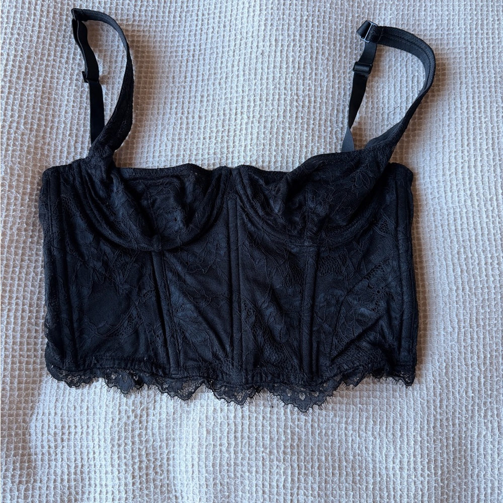 Skims Black Lace Bustier